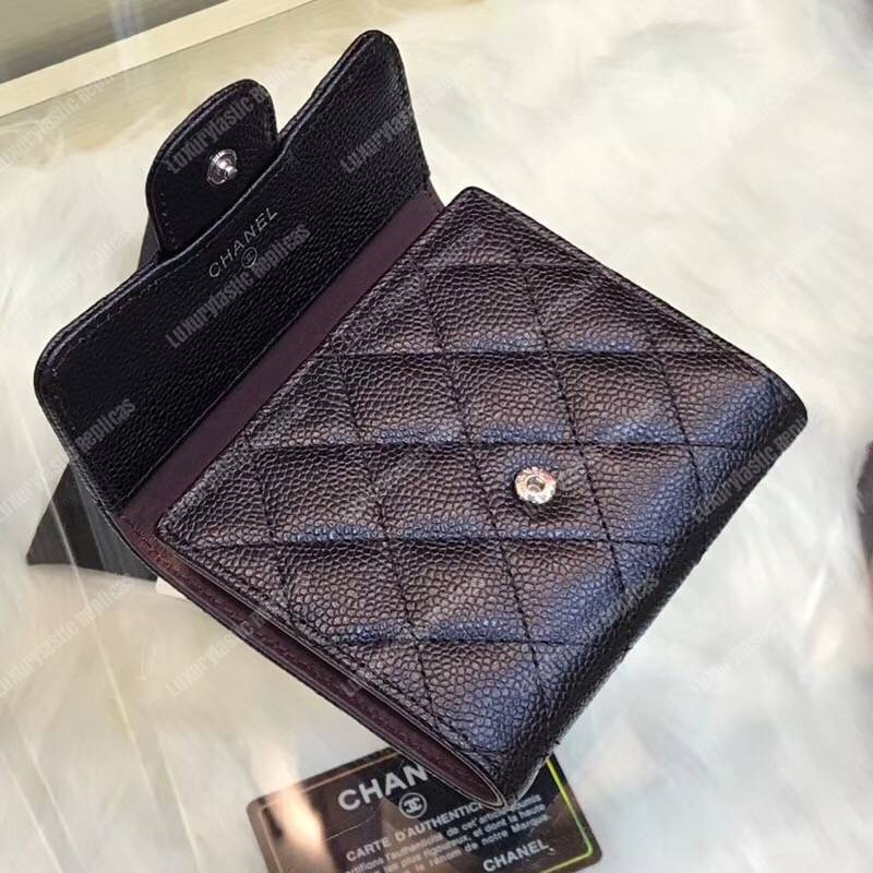 Ch*el classic small flap wallet black