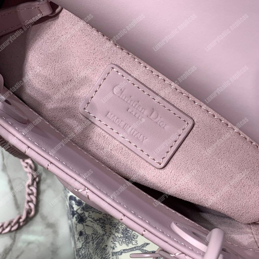 mini lady D*or bag ultra-matte pink
