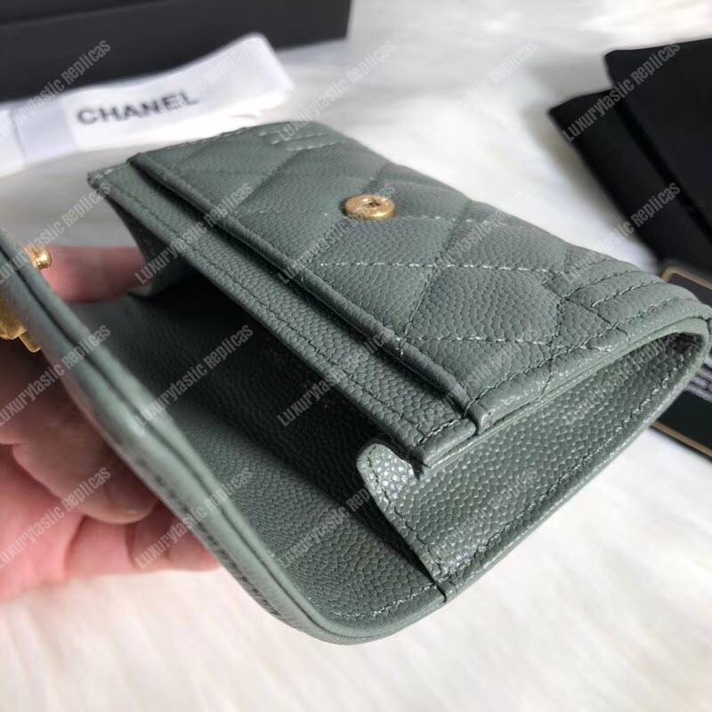Ch*el boy small flap wallet grey