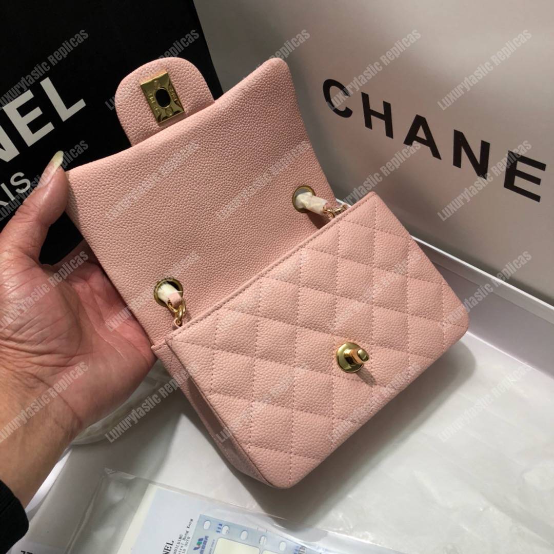 Ch*el mini flap bag pink