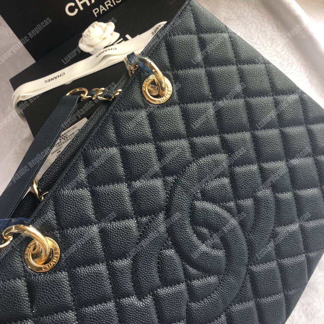 Ch*el large shopping tote dark green