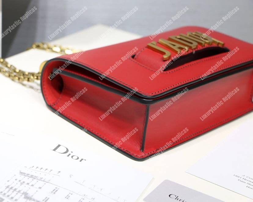 j’aD*or calfskin flap bag red