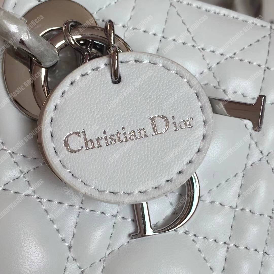 mini lady D*or lambskin bag off-white