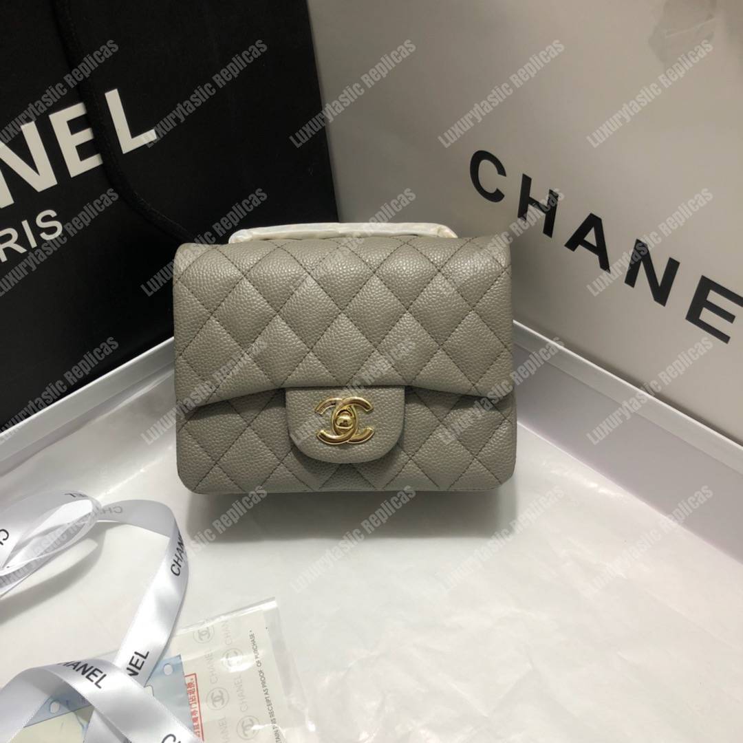 Ch*el mini flap bag grey