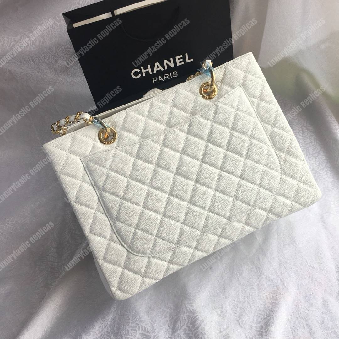 Ch*el large shopping tote white