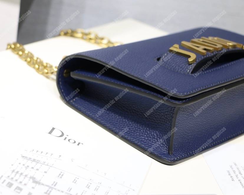 j’aD*or calfskin flap bag dark blue