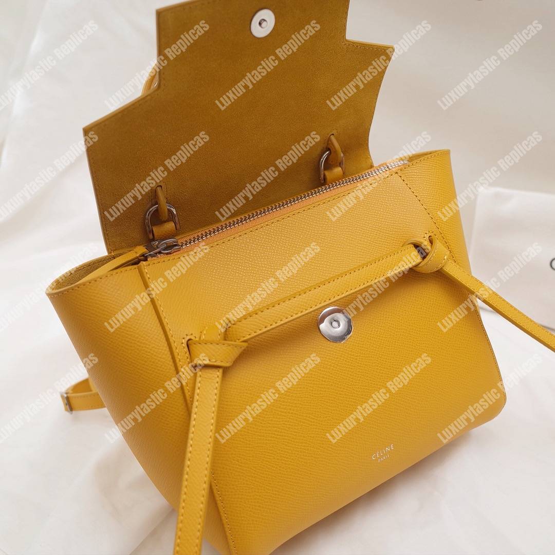 Ce**e nano belt bag in grained calfskin ocre