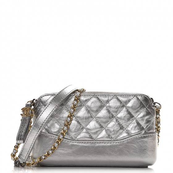 Ch*el clutch with chain silver