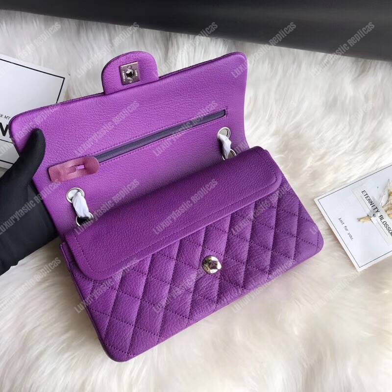 Ch*el medium classic handbag purple