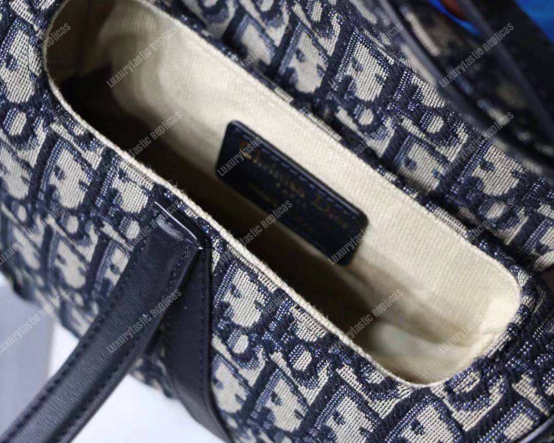 mini D*or blue oblique saddle bag