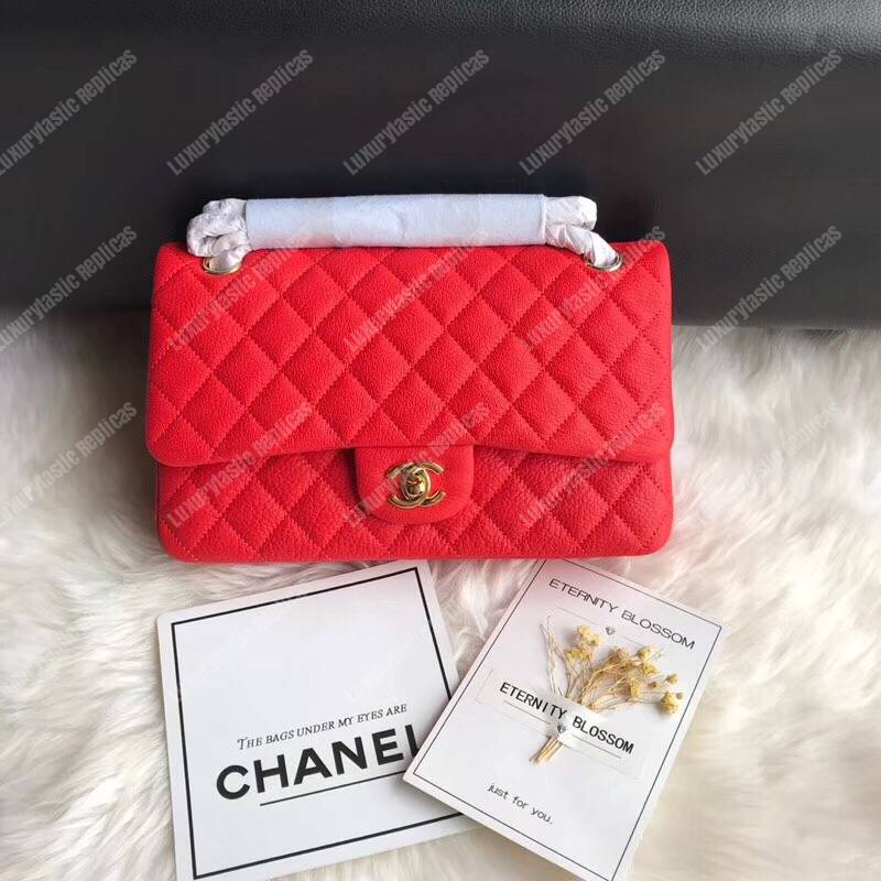 Ch*el medium classic handbag red