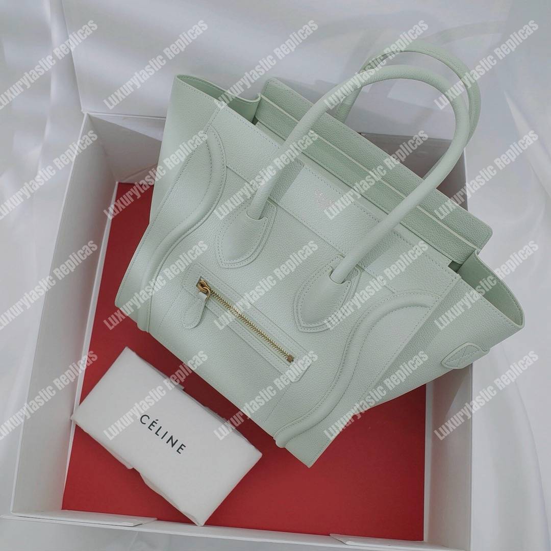 Ce**e micro luggage handbag in drummed calfskin light khaki