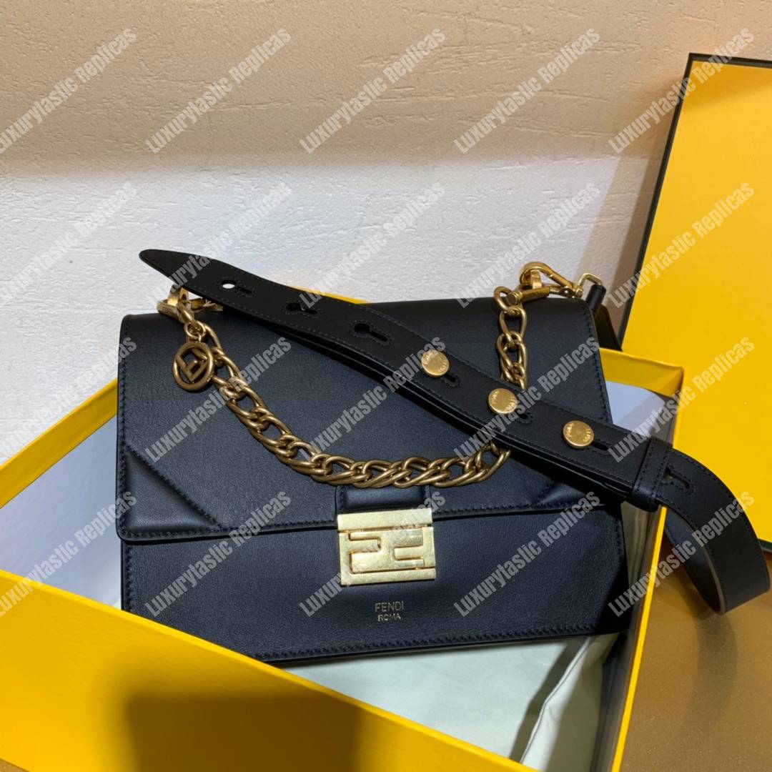 F**di kan u leather bag black