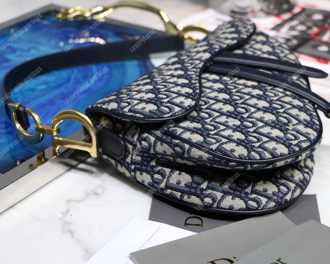 D*or blue oblique saddle bag