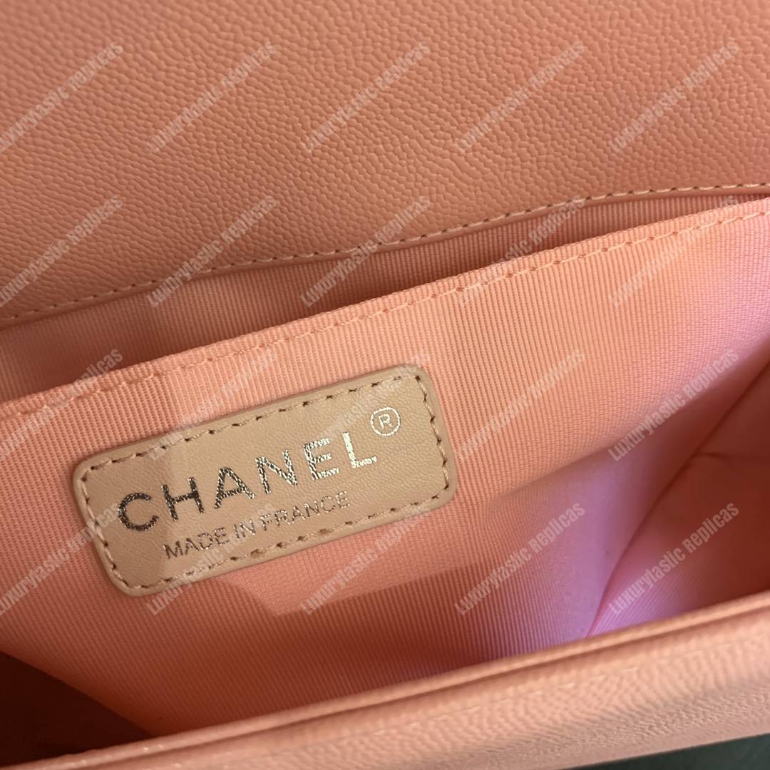 Ch*el boy medium caviar leather pink