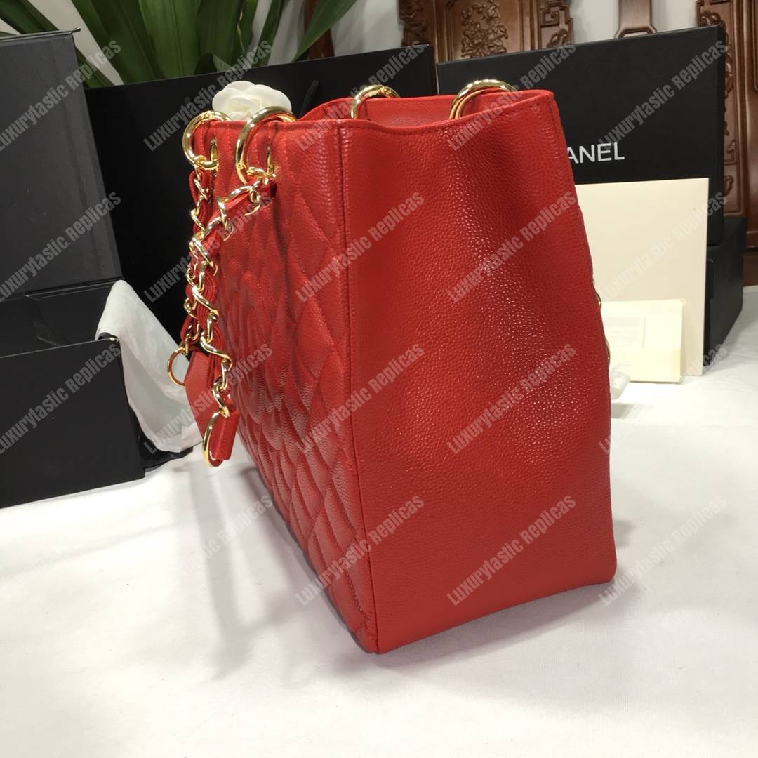 Ch*el large shopping tote red