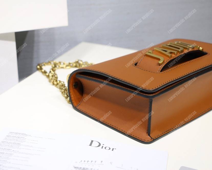 j’aD*or calfskin flap bag brown