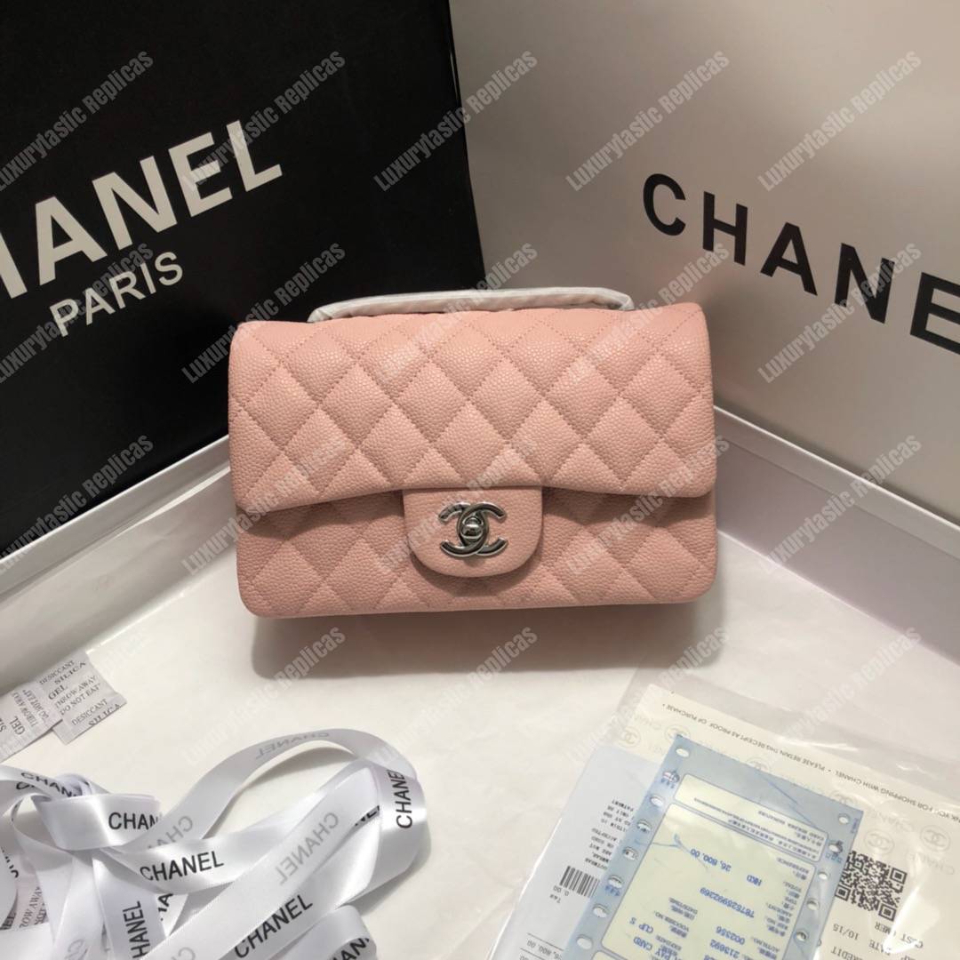Ch*el mini flap bag pink
