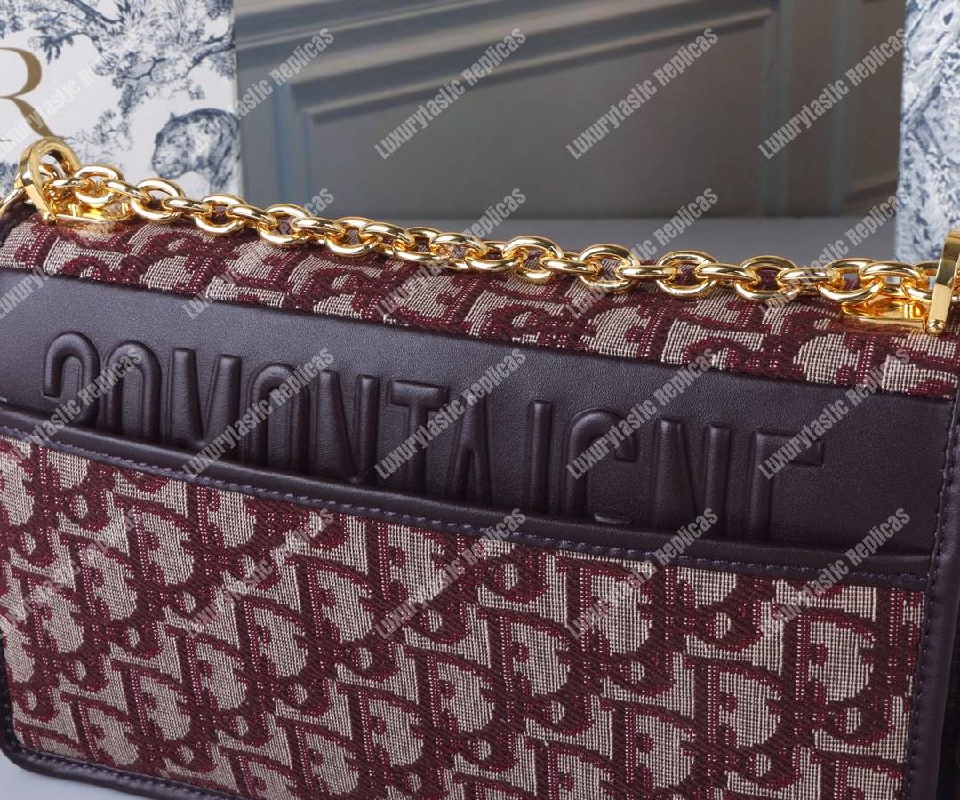 D*or 30 montaigne bag in burgundy oblique canvas