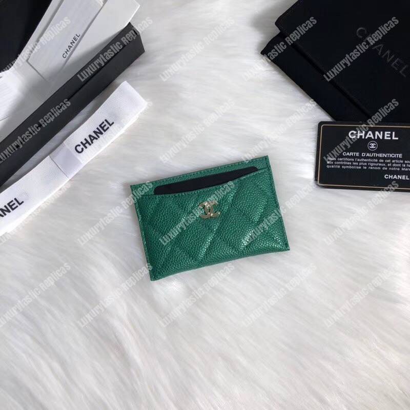Ch*el classic card holder green