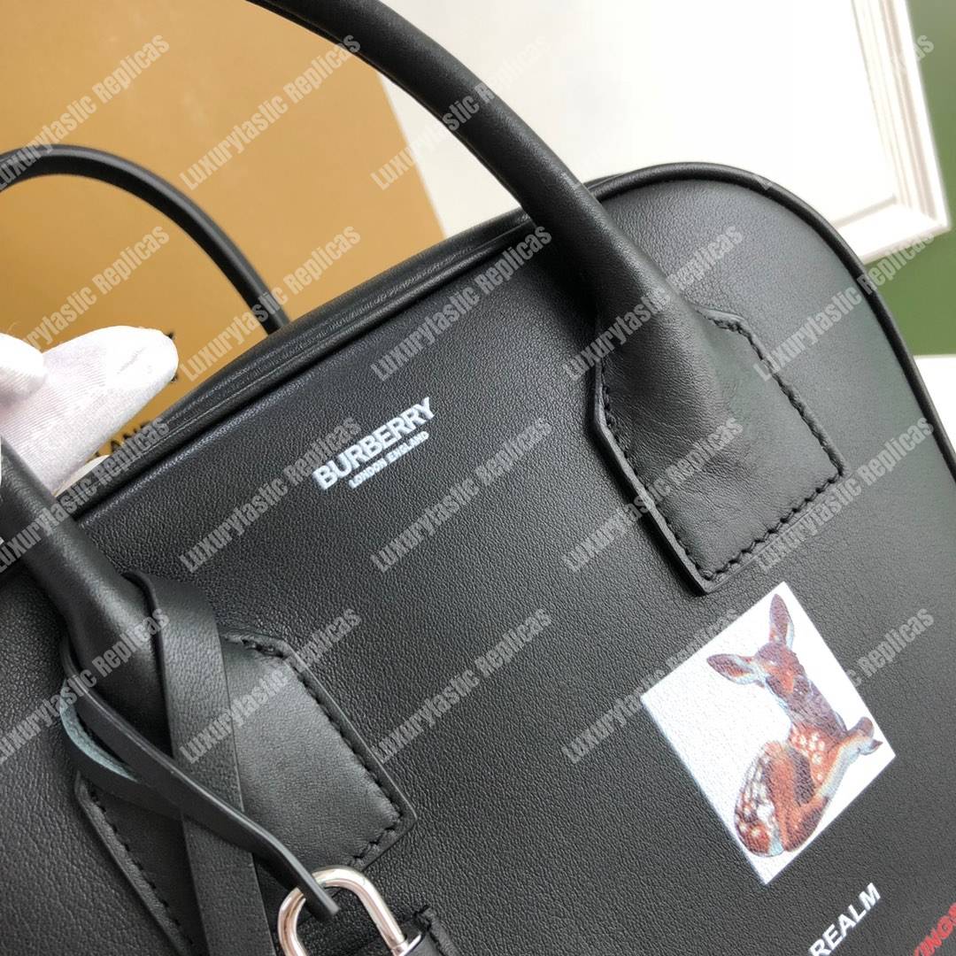 B**rry small montage print leather cube bag black