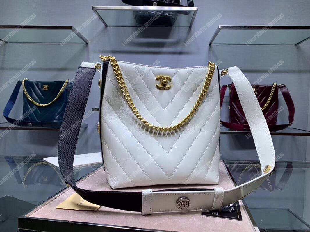 Ch*el hobo handbag white