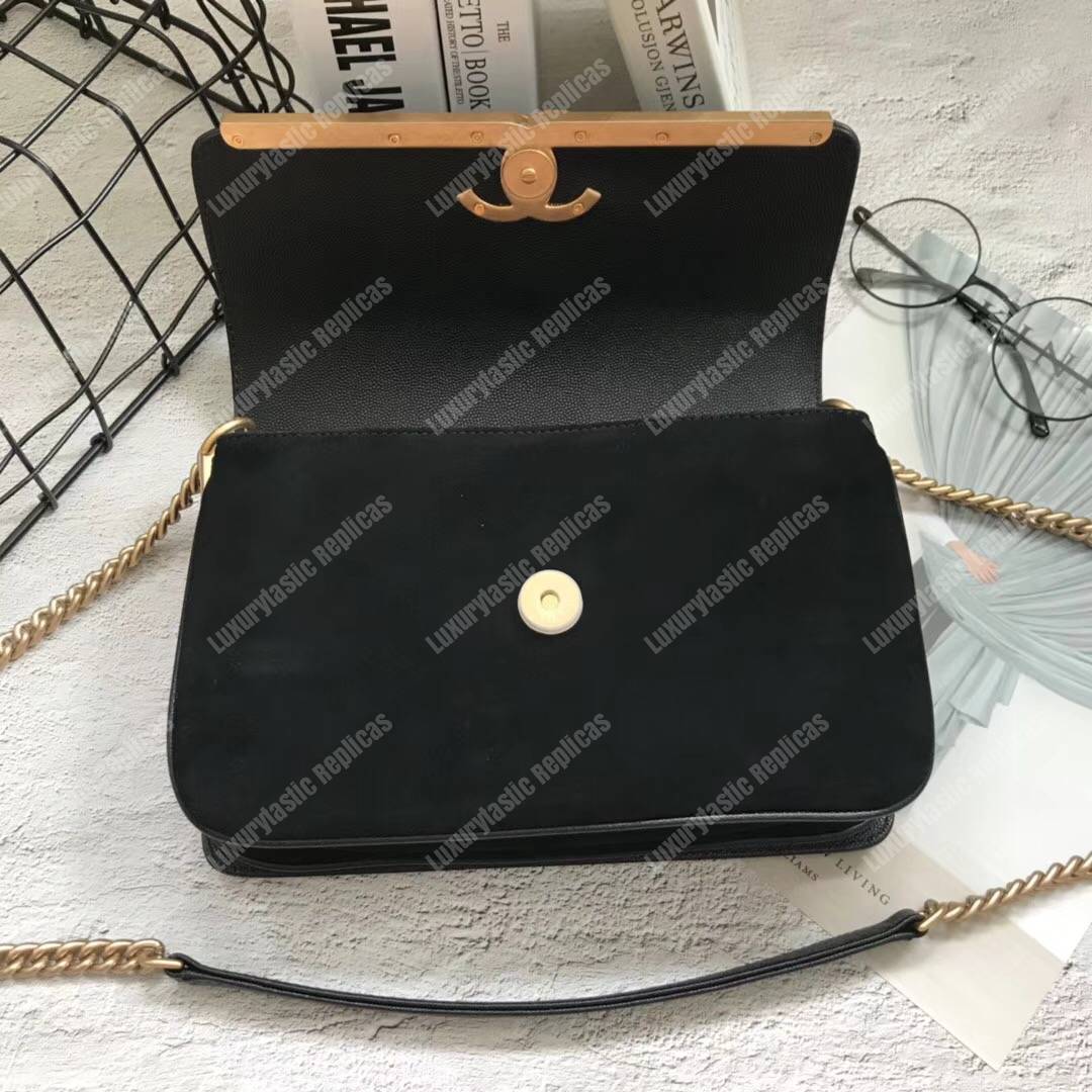 Ch*el classic flap bag black