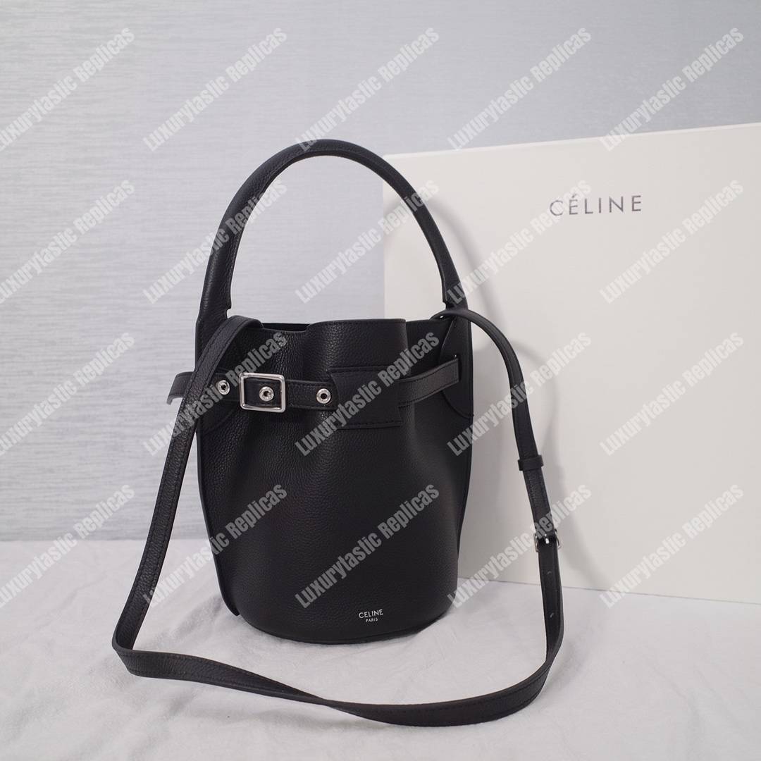 Ce**e big nano bucket in supple grained calfskin black