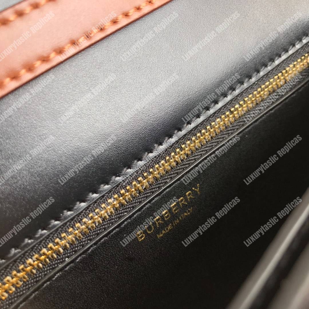 B**rry small monogram stripe e-canvas tb bag bridle brown