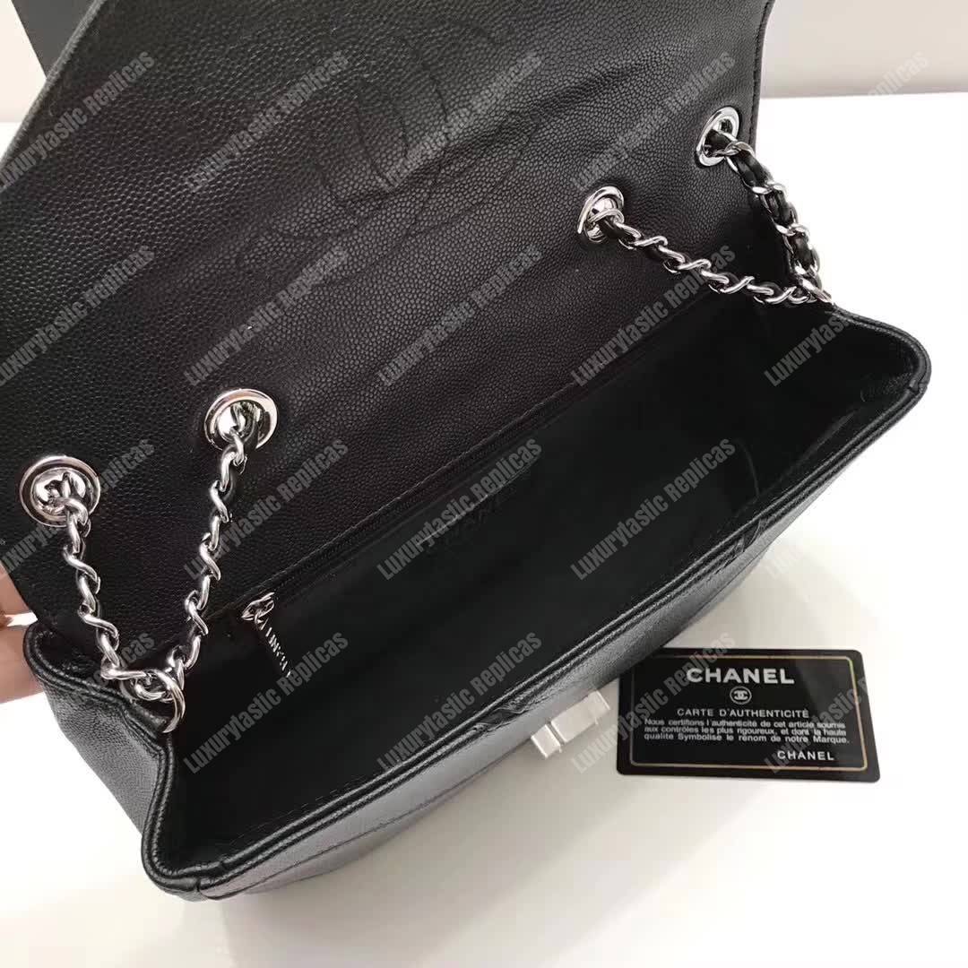 Ch*el medium flap bag black