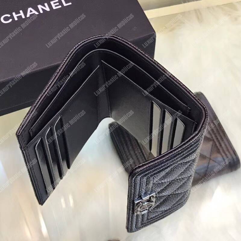 Ch*el boy small flap wallet black