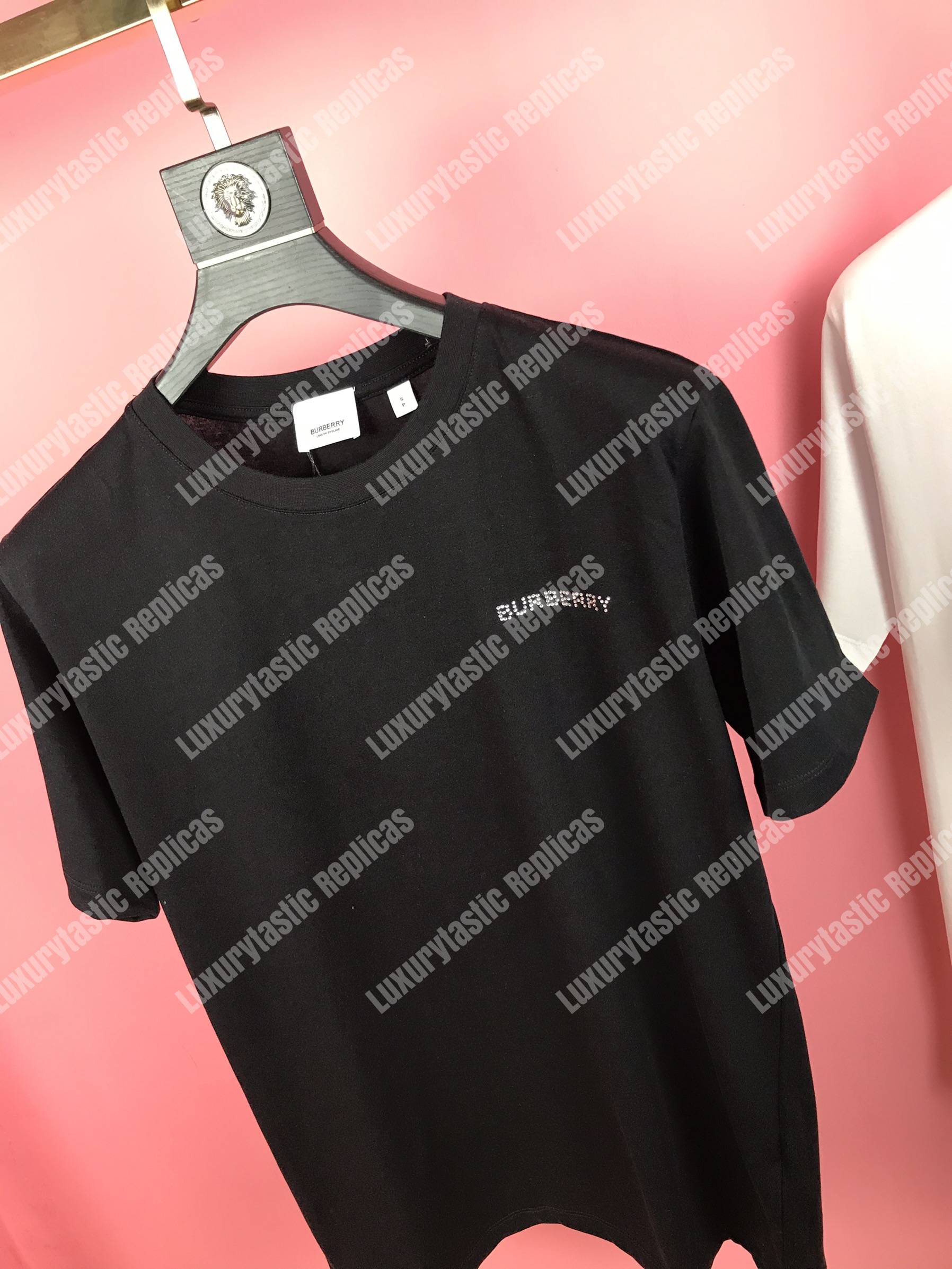 B**rry crystal monogram motif cotton oversized t-shirt black