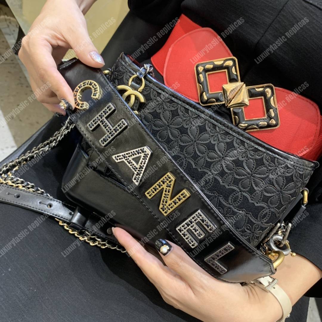 Ch*el gabrielle small hobo bag black