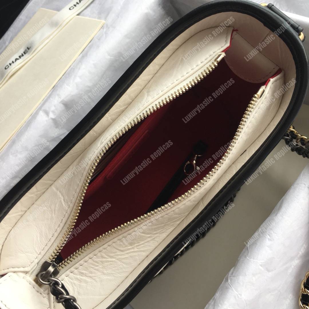 Ch*el’s gabrielle small hobo bag white