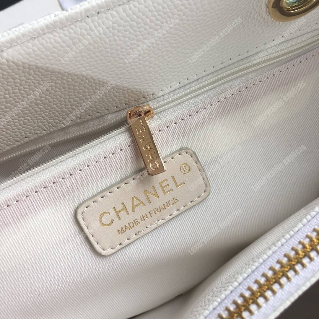 Ch*el large shopping tote white