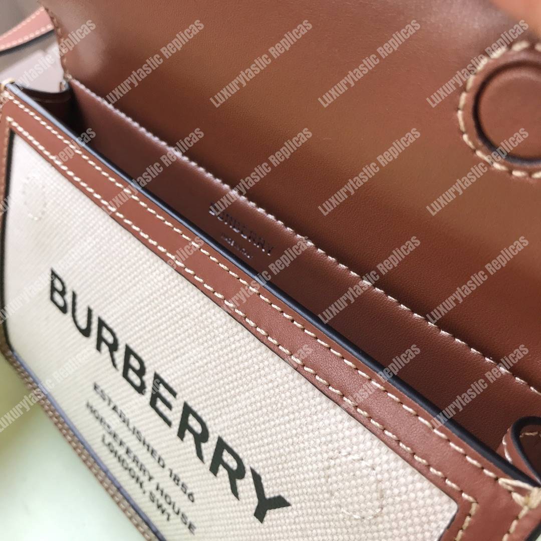 B**rry mini horseferry print title bag with pocket detail brown