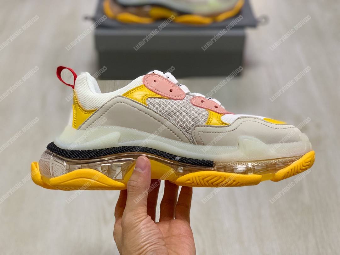 Ba*len*cia*ga triple s clear sole gray/yellow/pink