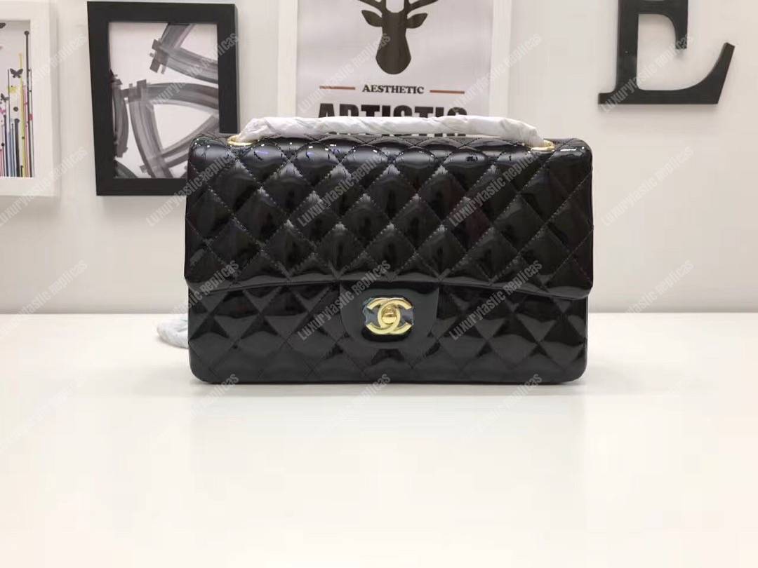 Ch*el classic medium flap bag black