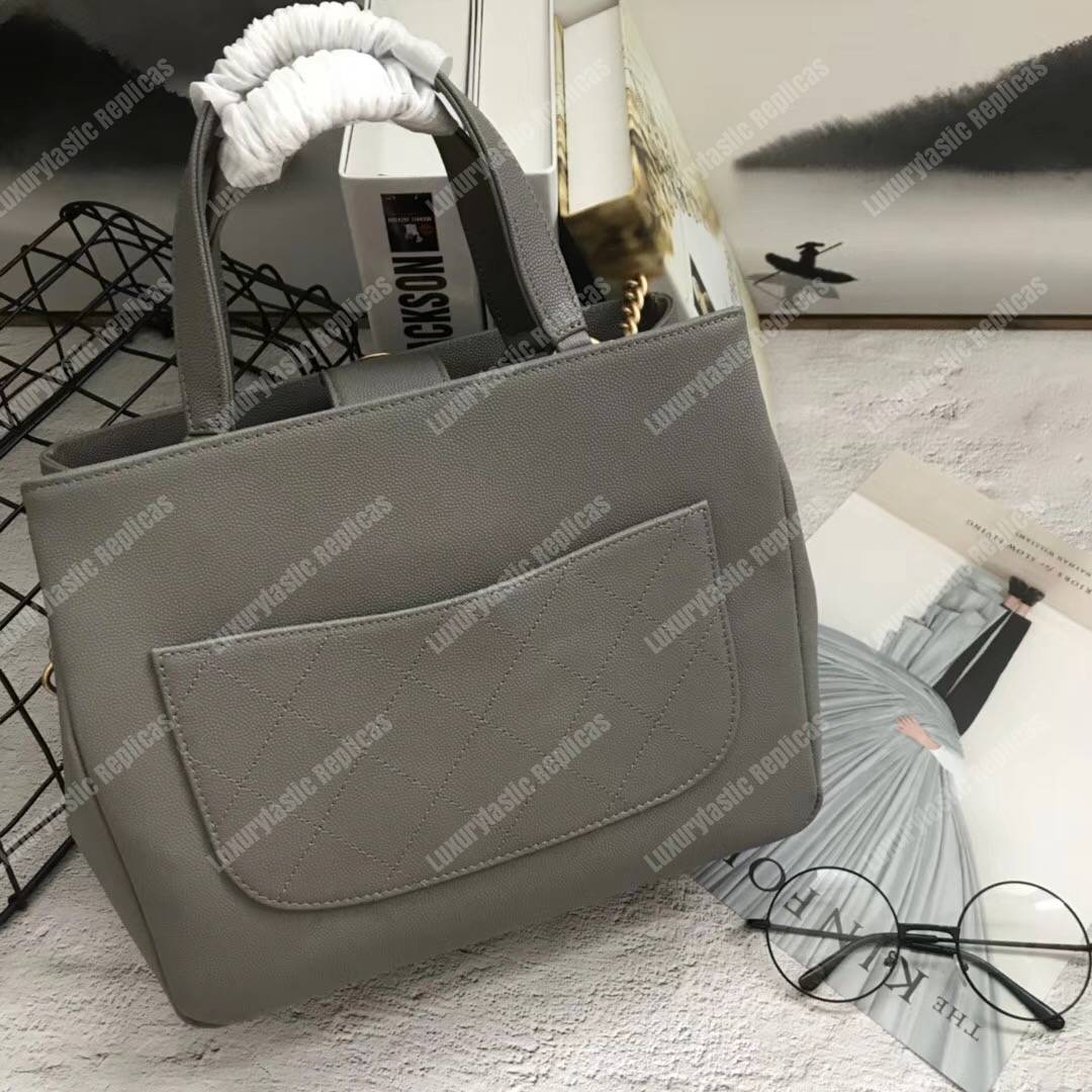 Ch*el large shopping bag grey