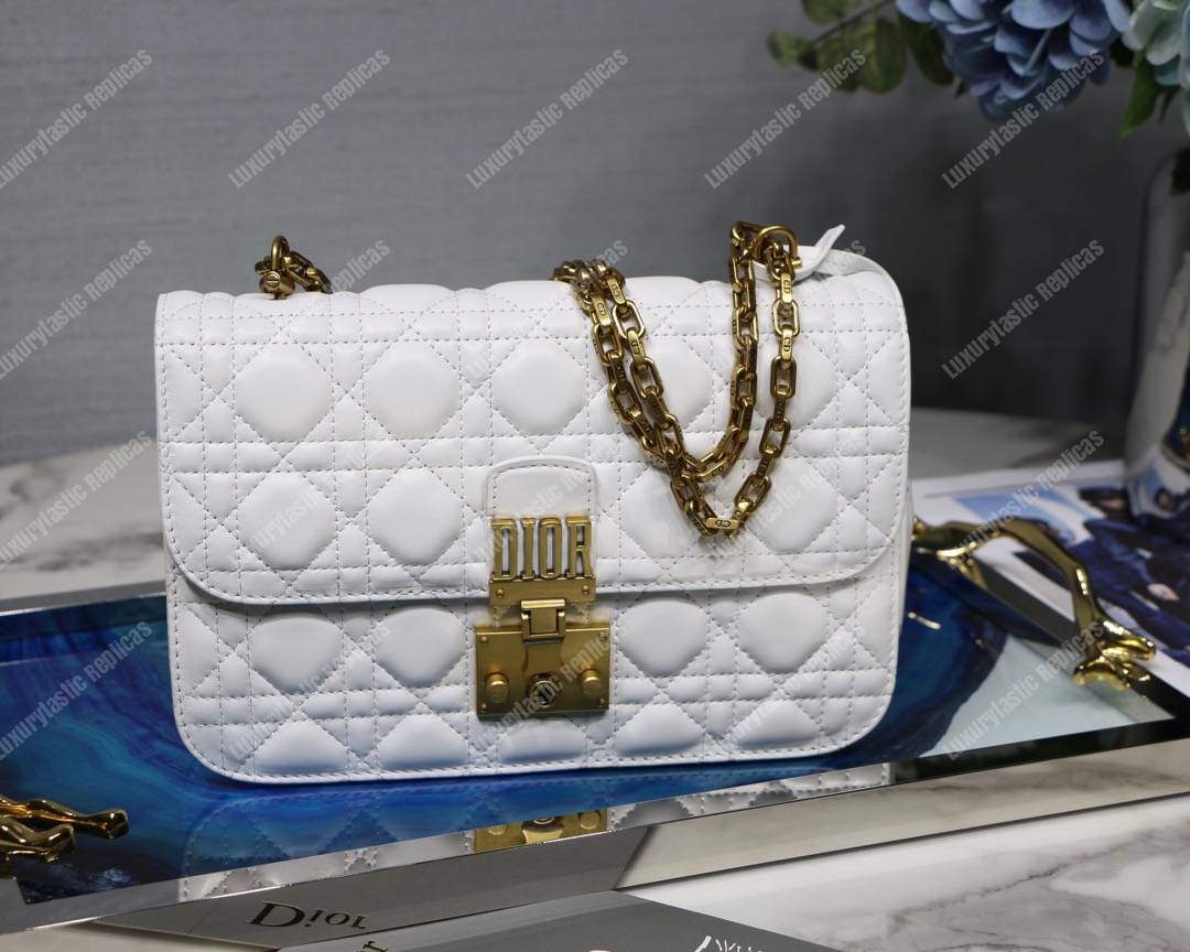 D*or lambskin D*oraddict flap bag white