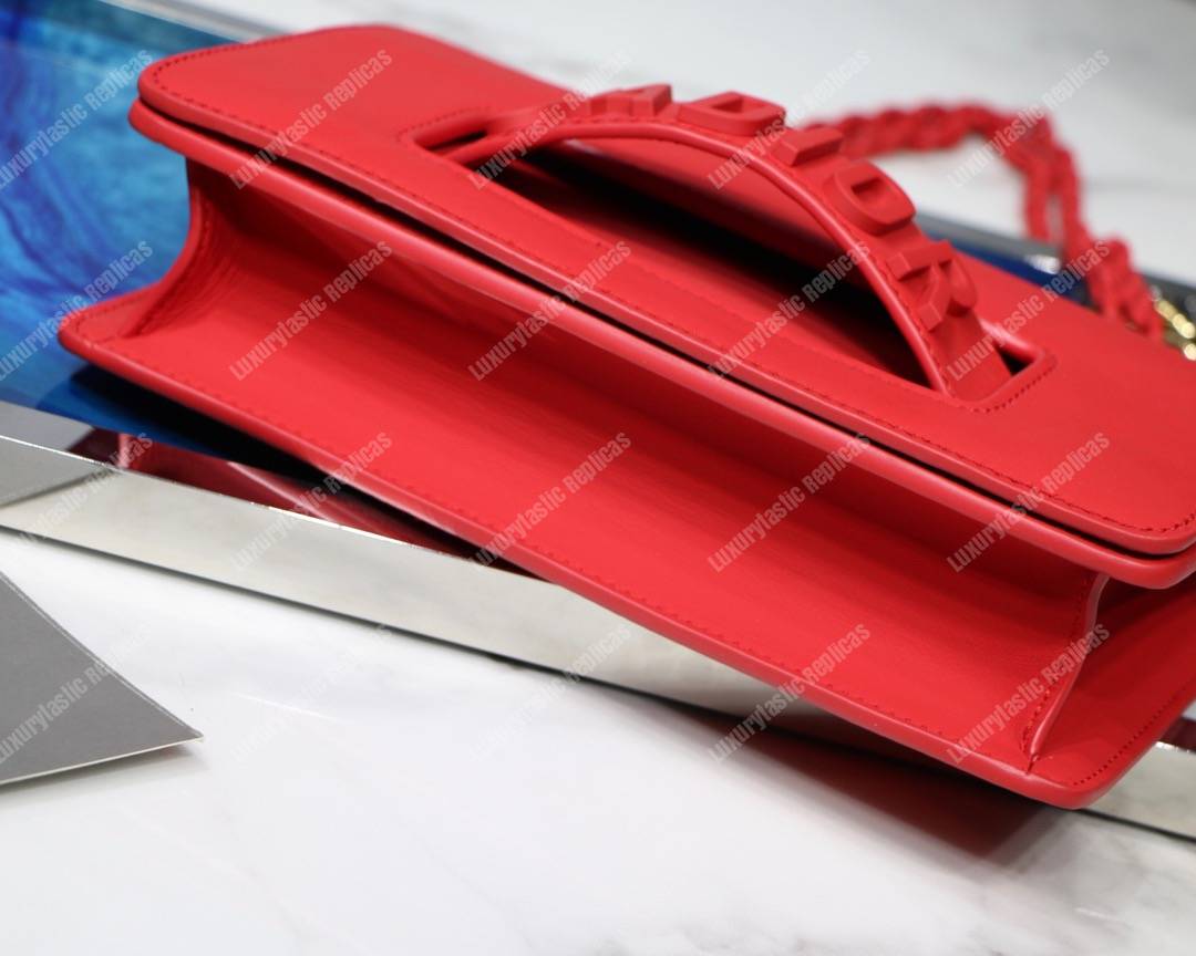 j’aD*or red ultra matte flap bag