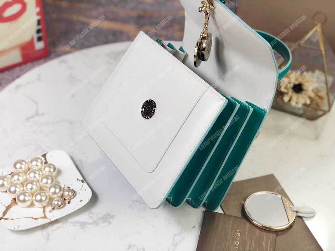 BVL Serpenti Forever Crossbody Bag White Agate / Tropical Turquoise