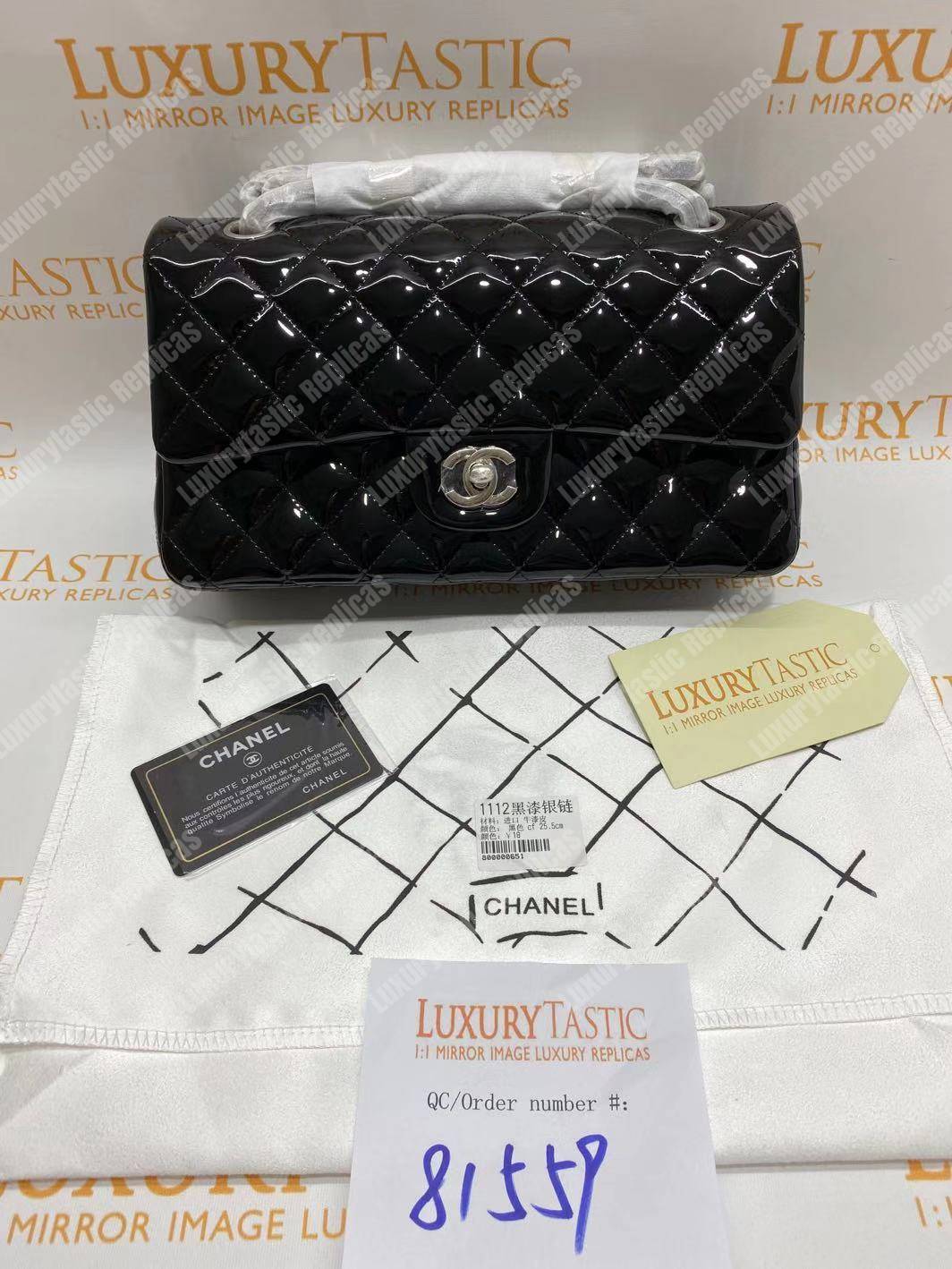 Ch*el classic medium flap bag black