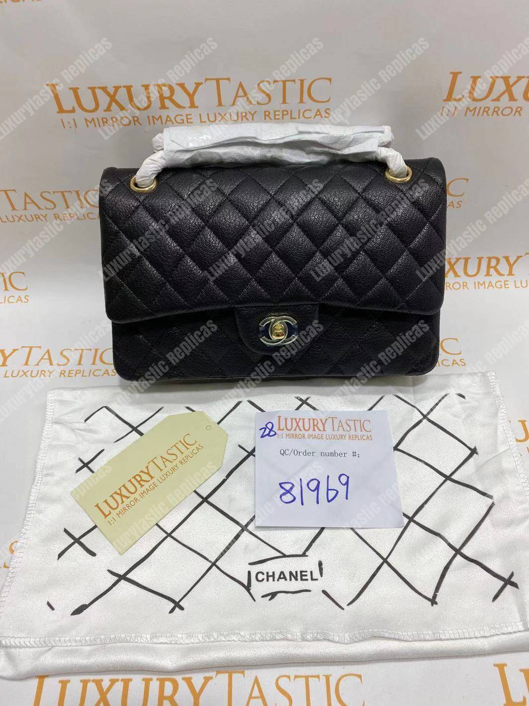 Ch*el medium classic handbag black