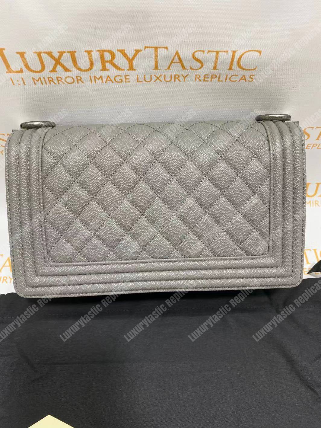 Ch*el boy medium handbag grey