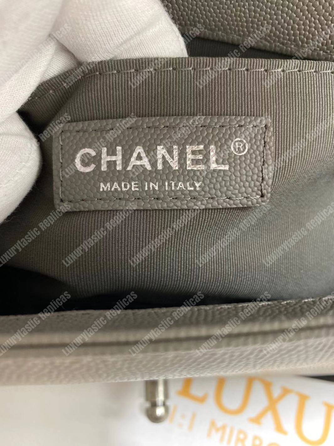 Ch*el boy medium handbag grey