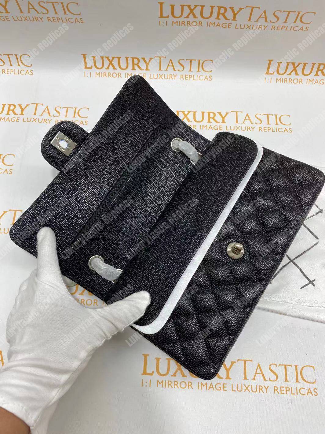 Ch*el classic medium flap bag black