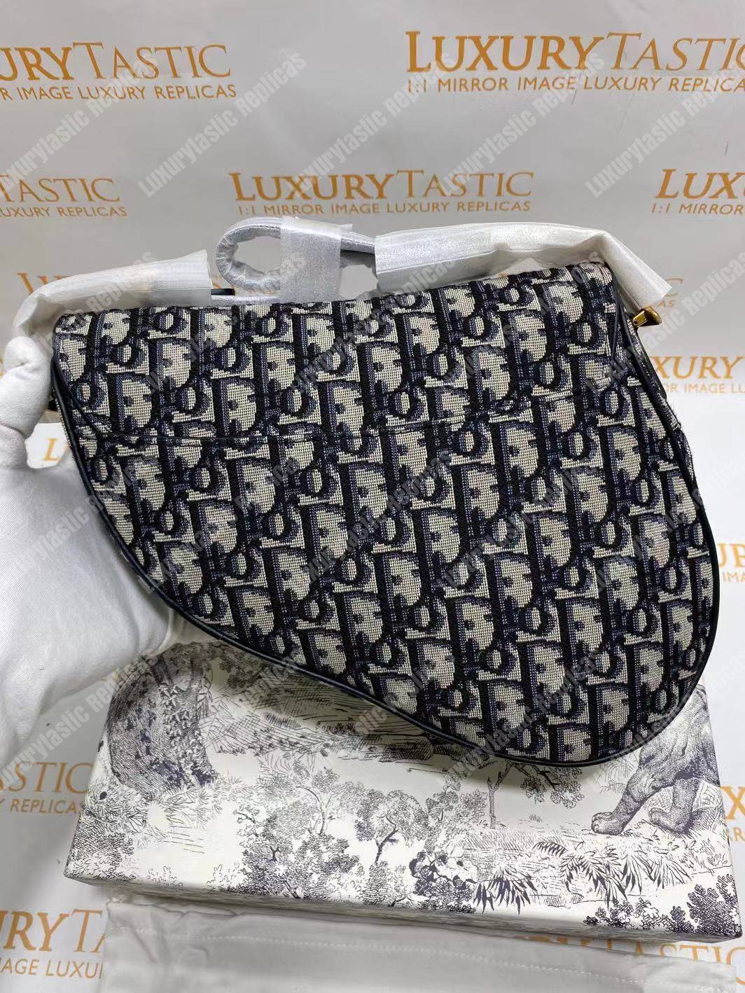 D*or blue oblique saddle bag