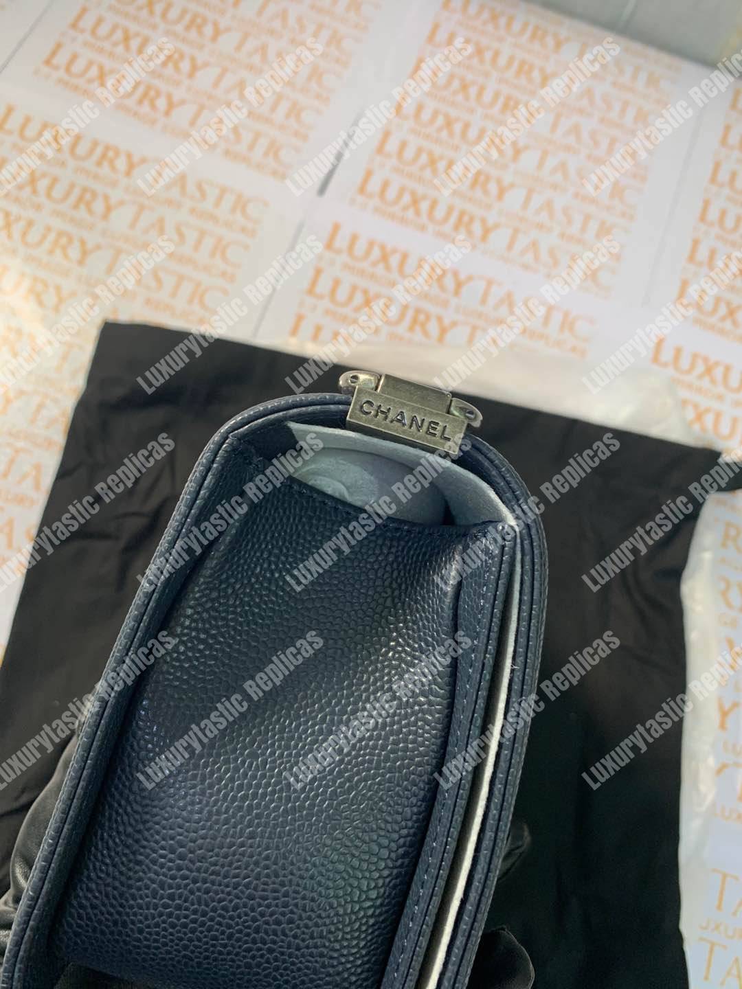 Ch*el boy medium handbag blue