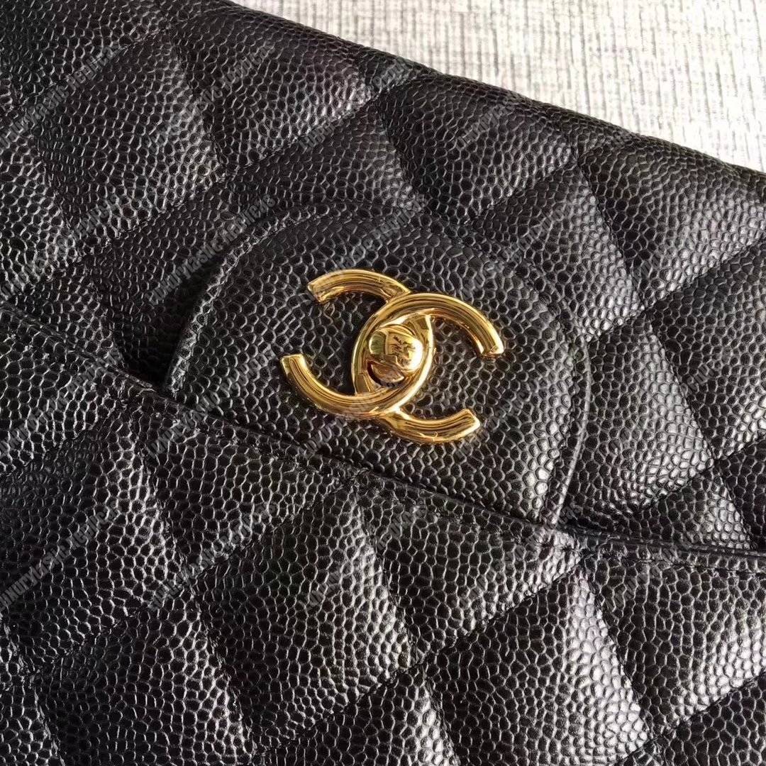 Ch*el large/jumbo classic handbag black